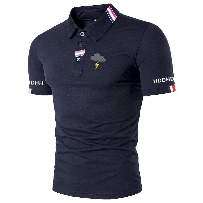 Брендовая летняя футболка HDDHDHH с коротким рукавом, мужская рубашка-поло, деловой однотонный, простой и универсальный топ с коротким рукавом