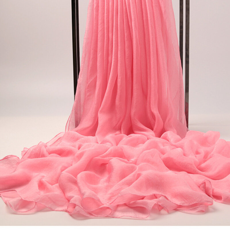 Кружевная шаль из органзы для подружки невесты, атласный свадебный палантин, шелковый шарф, женская летняя тонкая однотонная шаль большого размера, пляжный шарф
