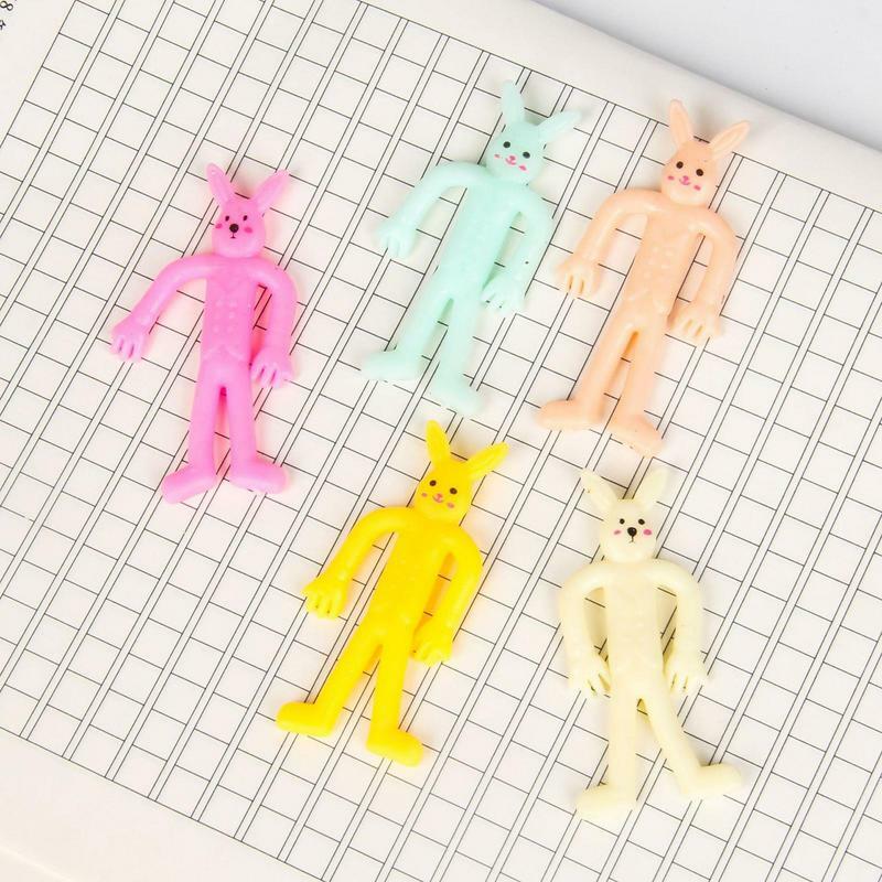 Stretch Bunny TPR Stretch Toy coniglietto pieghevole giocattoli elastici adorabile coniglietto elasticizzato morbido per bambini in famiglia