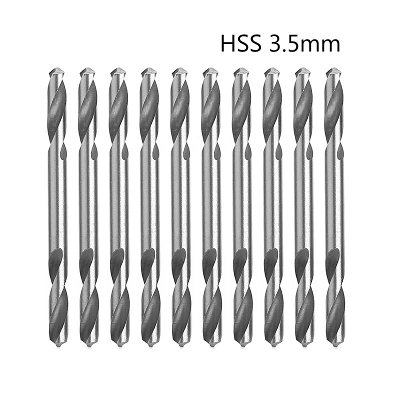10 sztuk 3.5mm HSS podwójnie zakończone wiertła spiralne zestaw wierteł