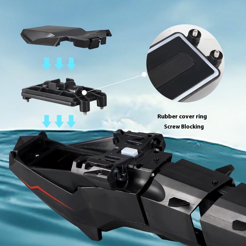 Submarino de controle remoto sem fio para crianças, 2.4g, super grande, impermeável, cobra elétrica, robô de carregamento, brinquedo presente, 4ch, 50cm