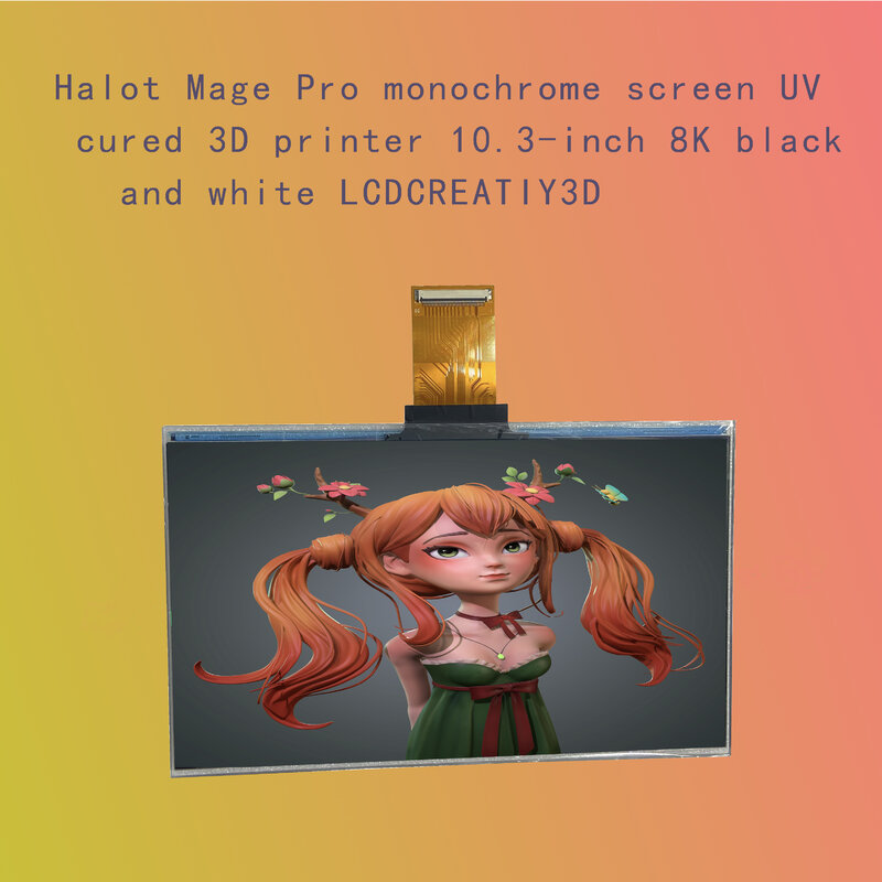 Halot Mage Pro monokrom layar UV cetakan 3D 10.3 inci 8K hitam dan putih cured