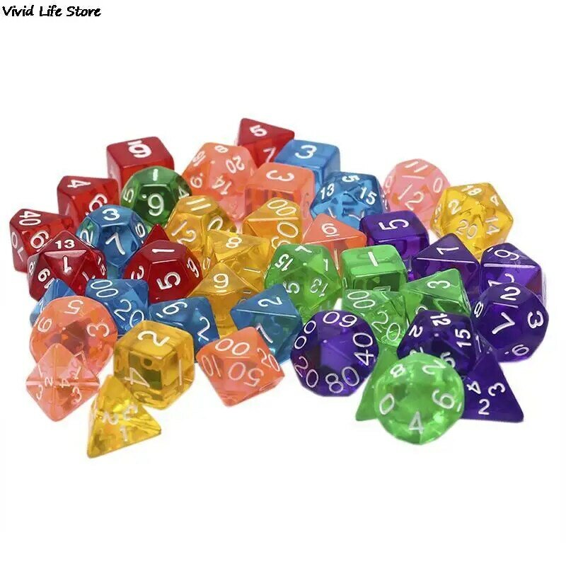 ใหม่รอบ/Polyhedral มุมอะคริลิคลูกเต๋าเล่นตารางบาร์เกมที่แตกต่างกันสี Entertainment อุปกรณ์เสริมสำหรับเกมกระดาน