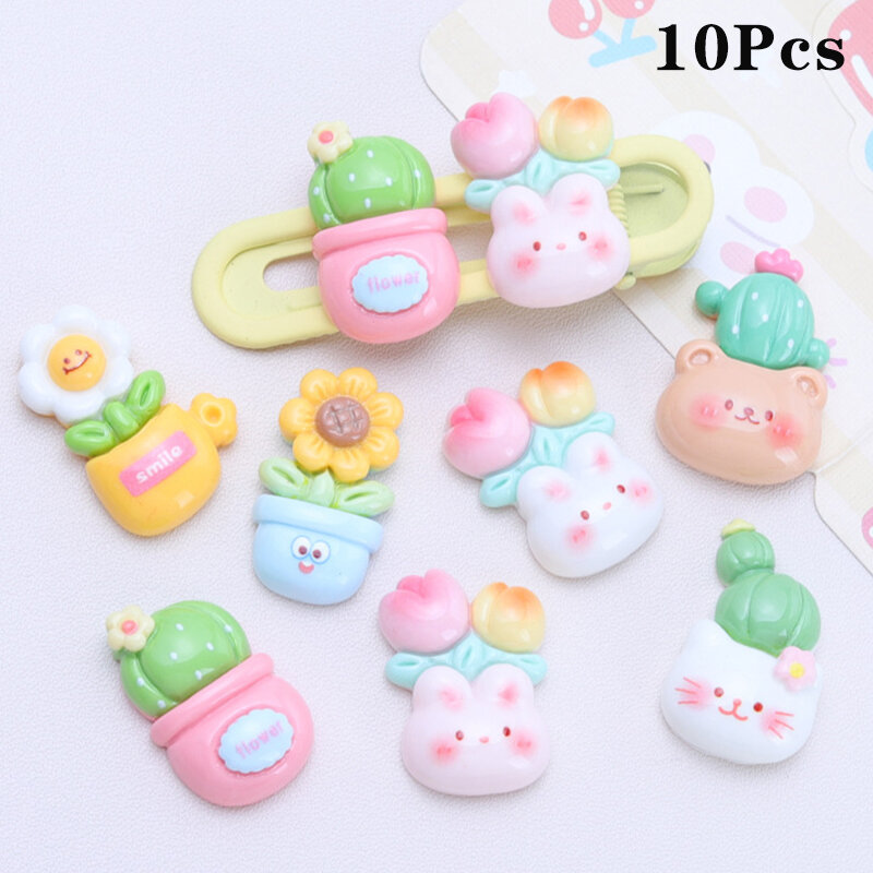 10PCS Cute Flower Disc Series For Hairpin Scrapbooking DIY Decoration Accessories