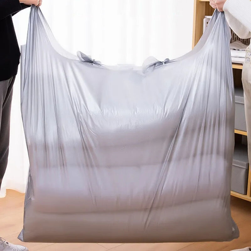 Saco plástico extra grosso para armazenamento de roupas, saco conveniente para bagagem de mão, grande capacidade