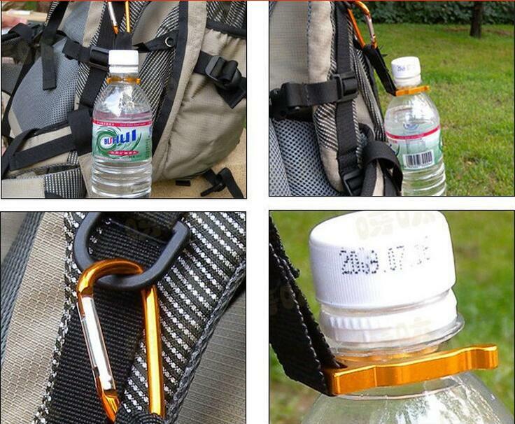 Clip di campeggio libera del supporto del gancio della fibbia della bottiglia di acqua del moschettone di trasporto 1pc per gli strumenti di viaggio di sopravvivenza di escursione di campeggio