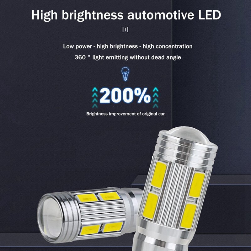 SMD 자동차 LED 전구 캔버스 번호판 웨지 사이드 턴 싱글 라이트, 슈퍼 브라이트 화이트, W5W T10, 12V, 6000K, 5630 10, 4 개