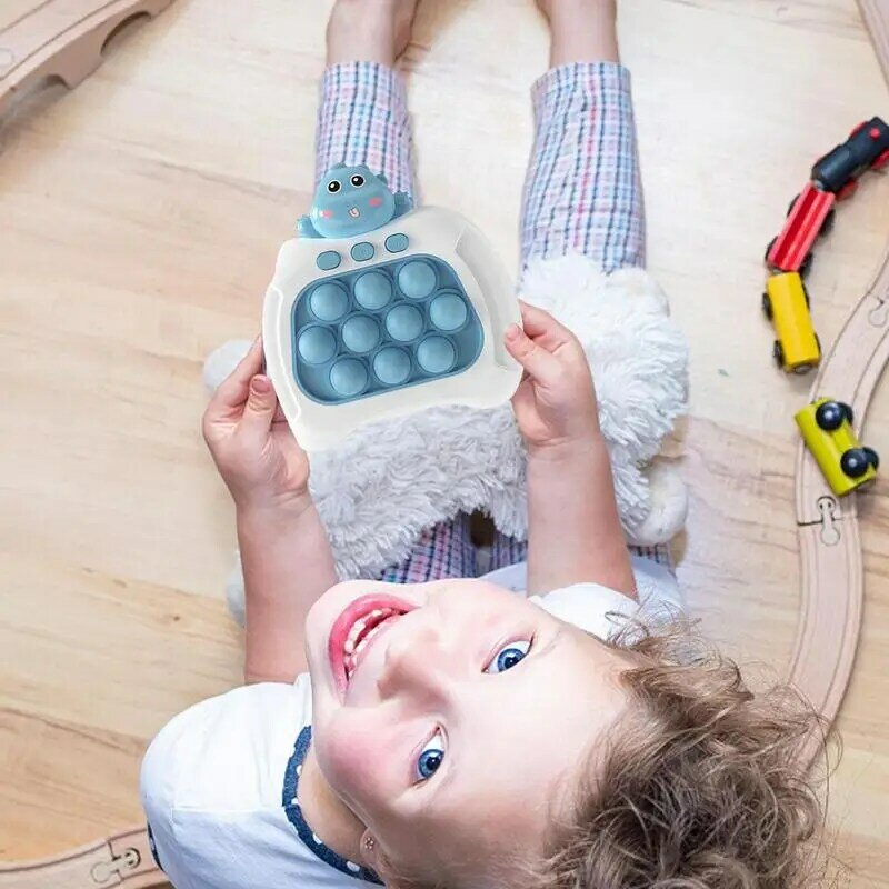 Mainan Montessori untuk anak-anak, konsol Game tekan untuk anak-anak, pola muncul, Remas dinosaurus