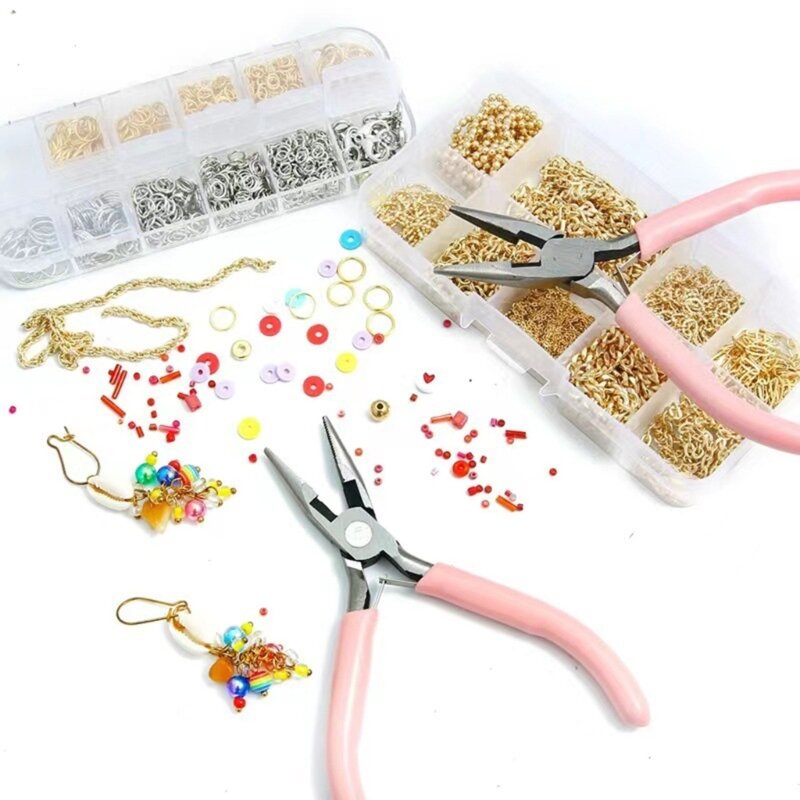 E0BF Juego 3 alicates para joyería, herramientas para hacer joyas, alicates bobinado para bricolaje
