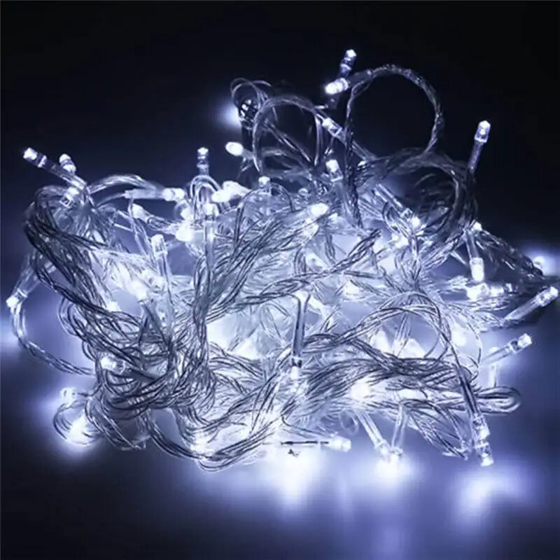 Lampu setrip LED bertenaga baterai AA, lampu untai peri hangat 5M 10M untuk pesta dalam ruangan pernikahan taman liburan Natal