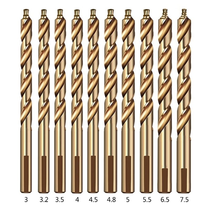 Y1UU Bohrer Spiralbohrer 3/3,2/3,5/4/4,5/4,8/5/5,5/6,5/7,5 mm HSS-Bohrer Werkzeuge für Holz, Kunststoff, Metall, Aluminium