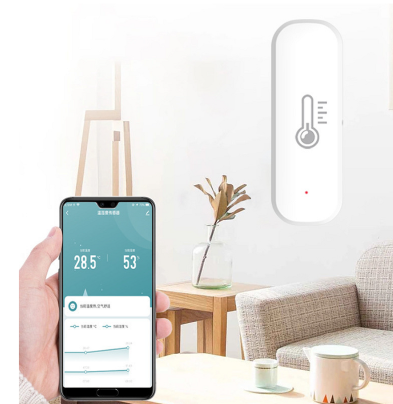 Doodle inteligente zigbee temperatura e sensor de umidade toda a casa controle ligação (requer casa gateway)