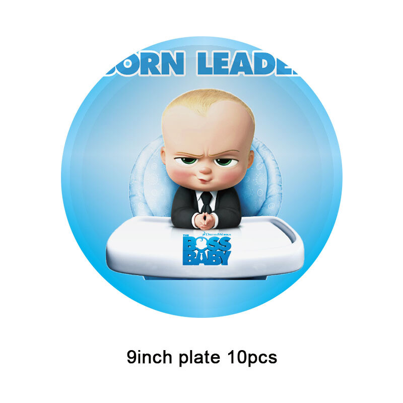 Декоративные одноразовые фоны для детской посуды с изображением героев мультфильмов и маленьких боссов