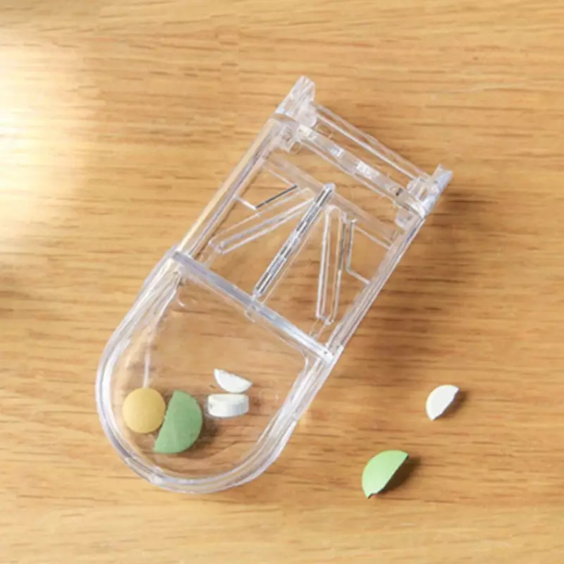 Kreative transparente Kunststoff Erste-Hilfe-Pille Cutter Box Outdoor Überleben tragbare einfache Tablet Schneiden Lagerung Kontrolle Dosis Gadget
