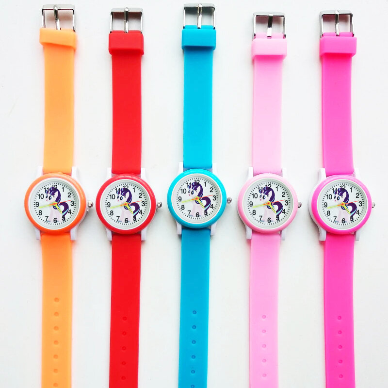 Cartoon Regenboog Wolk Paard Kinderen Horloge Mode Prachtige Student Klok Cadeau Kids Quartz Horloges Voor Jongens Meisjes Armband