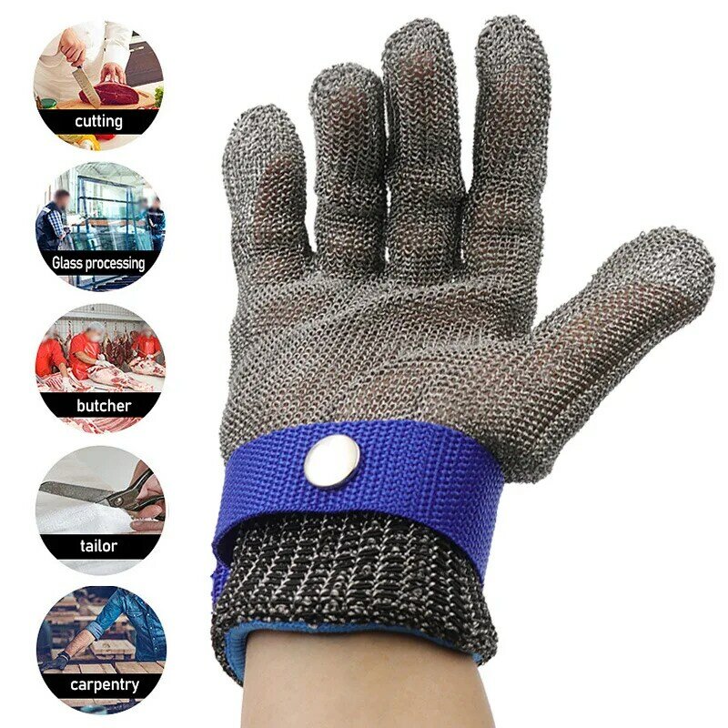 Stainless Steel Gloves Anti-cut 장갑 Slaughter Gardening Hand Protect Working Guantes Metal Mesh Kitchen Gloves