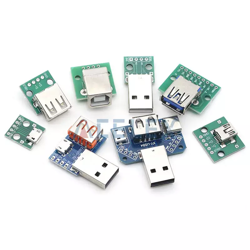 1 шт. Штекерный разъем USB/переходник MINI MICRO USB/DIP разъем 2,54 Разъем B Type-C USB2.0 3,0 разъем PCB конвертер