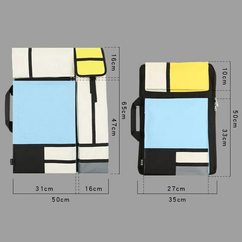 Bolsa de lona portátil multifuncional para dibujo, bolso de lona a juego con colores a cuadros, impermeable, 8K/4K