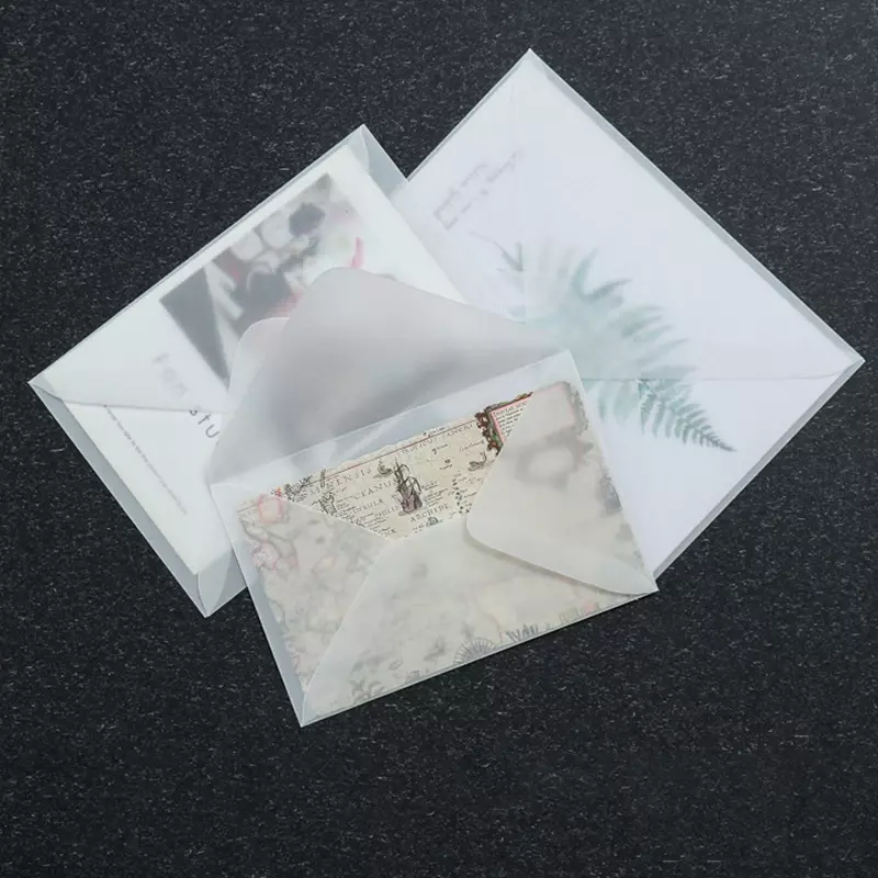 50 sztuk/partia puste przezroczyste koperty na zaproszenia pocztówki europejskiej Giftbox karty wiadomości koperty ślubne listów biznesowych