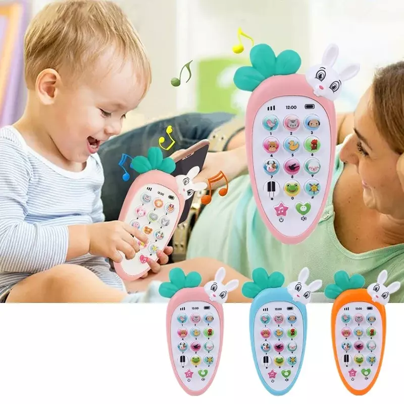 Baby Early Education Music Electronic Mobile Phone Toys Children's Mobile Phone Enlightenment Press Luminous Voice Rabbit Toys