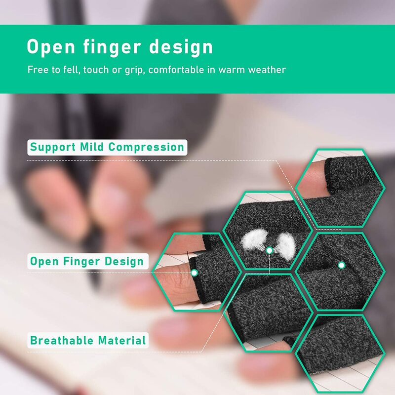 Compression Arthritis Gloves Women Men Premium Arthritic Joint Pain Relief Gloves Therapy Open Fingers Compression Gloves