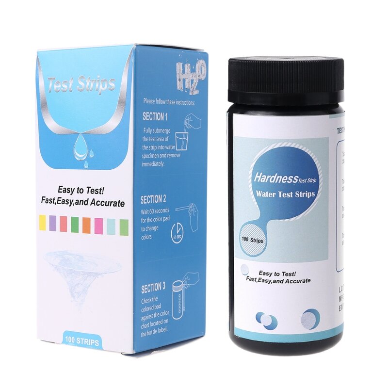 Water Complete Hardness Test Strips Excellent Test Kit for Hardness of Water Softener Dishwasher Well Spa Pool Water Testing Set