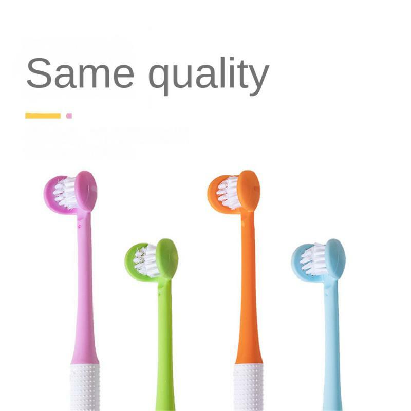 Brosse à dents à trois côtés pour enfants, cheveux doux ultra fins, brosses à dents pour bébé, livres profonds à 360 °, soins bucco-dentaires, soins pour bébé, 3 pièces, 1 pièce