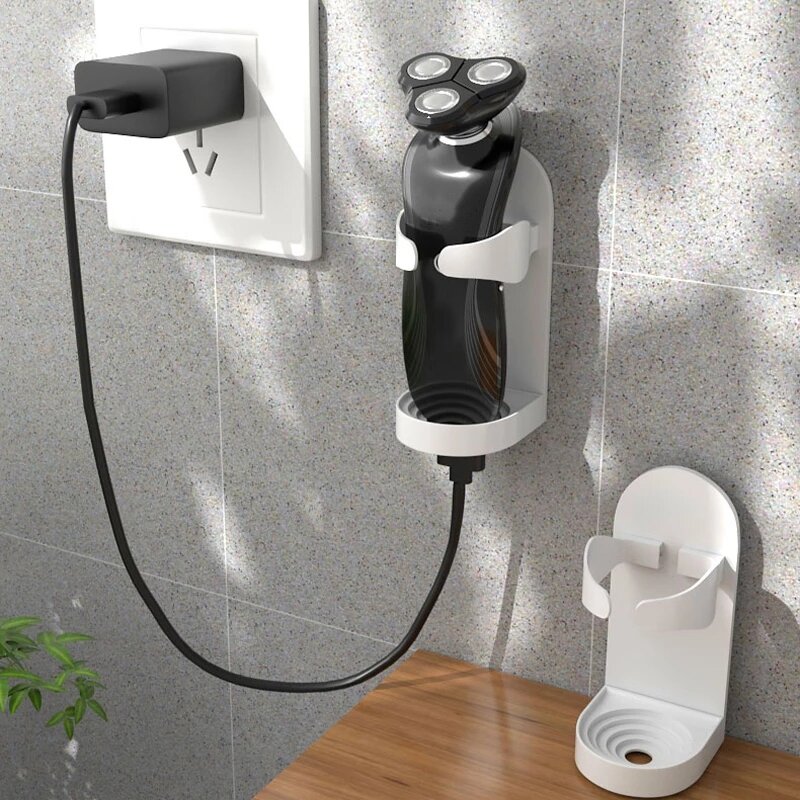 Electric Razor Holder Storage Holder Organizer Space Saving Electric Shaver Razor Wall-mounted Bathroom Accessories