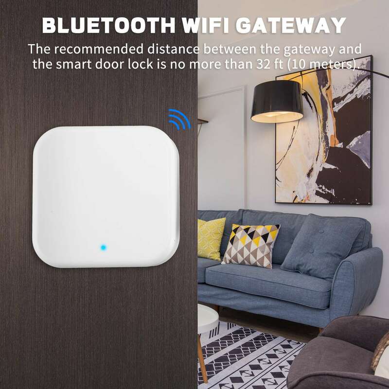 Kunci pintu elektronik cerdas, Bluetooth Wifi Gateway kata sandi sidik jari kunci pintu rumah jembatan Ttlock App Control Hub Gateway