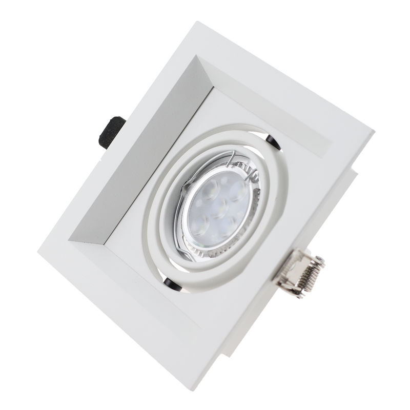 Декоративный белый, черный потолочный светильник GU10, квадратный утопленный прожектор, светодиодный светильник с отверстием для резки 1/2/3