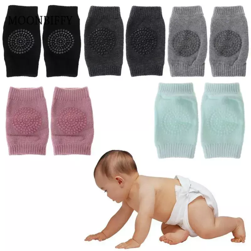 Calcetines para el cuidado del bebé, rodilleras protectoras para la rodilla, almohadillas antideslizantes de gel de silicona, de seguridad para gatear, cojín de codo transpirable para niño
