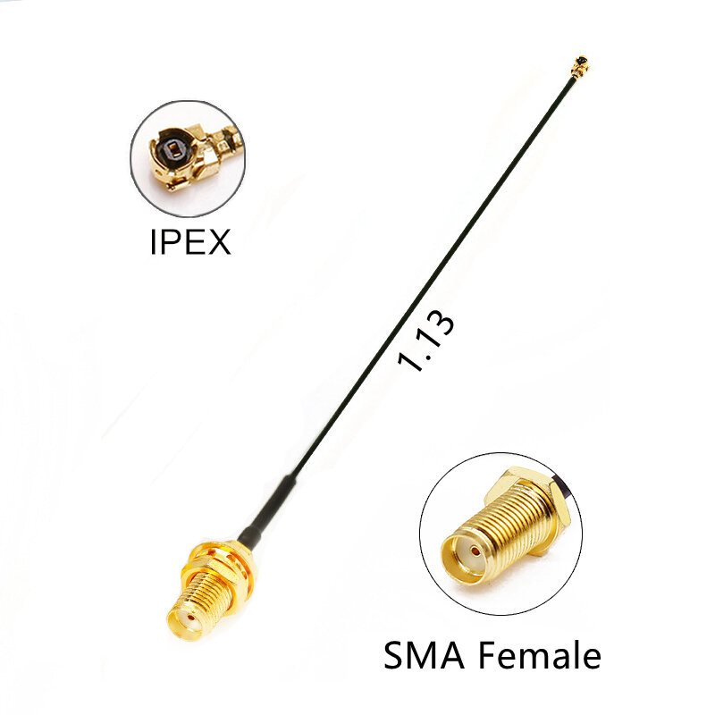 SMA iPEX Pigtail Jumper RP SMA hembra a U.fl IPX RG178 1,13 adaptador de conectores Jack para enrutador Wifi GPS AP