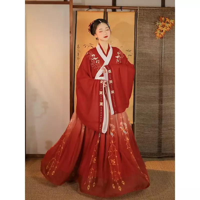 Hanfu เสื้อผ้าสตรีแบบดั้งเดิมของจีน Hanfu โบราณเสื้อผ้าเจ้าหญิงตะวันออกเสื้อผ้าเต้นรำของผู้หญิงที่สง่างามจาก TA
