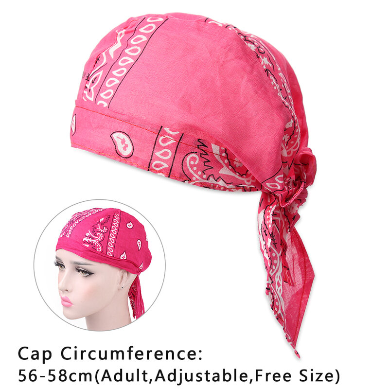 Unisex ผู้ใหญ่ซาตินยาว Doo Rag Durag Bandanas หมวกโจรสลัดหมวก Turban ผู้ชาย Hip Hop Headband Biker Headwrap ผู้หญิง headwear