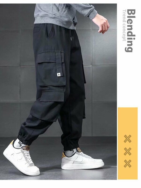 Cargo Pants Men's loose-fitting fashion ins toe-binding teen trend with casual pants