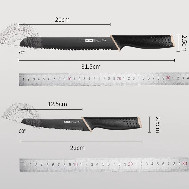 JxKnife-Couteau Dentelé en Acier Inoxydable Antirouille, pour Trancher BaguUP et SandD2