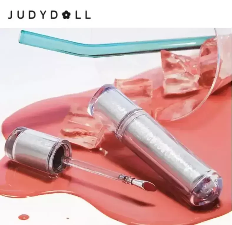 Judydoll lipstik lapisan air, kosmetik rias warna baru, Losion bibir cangkir tidak lengket berkilau, cermin besi es