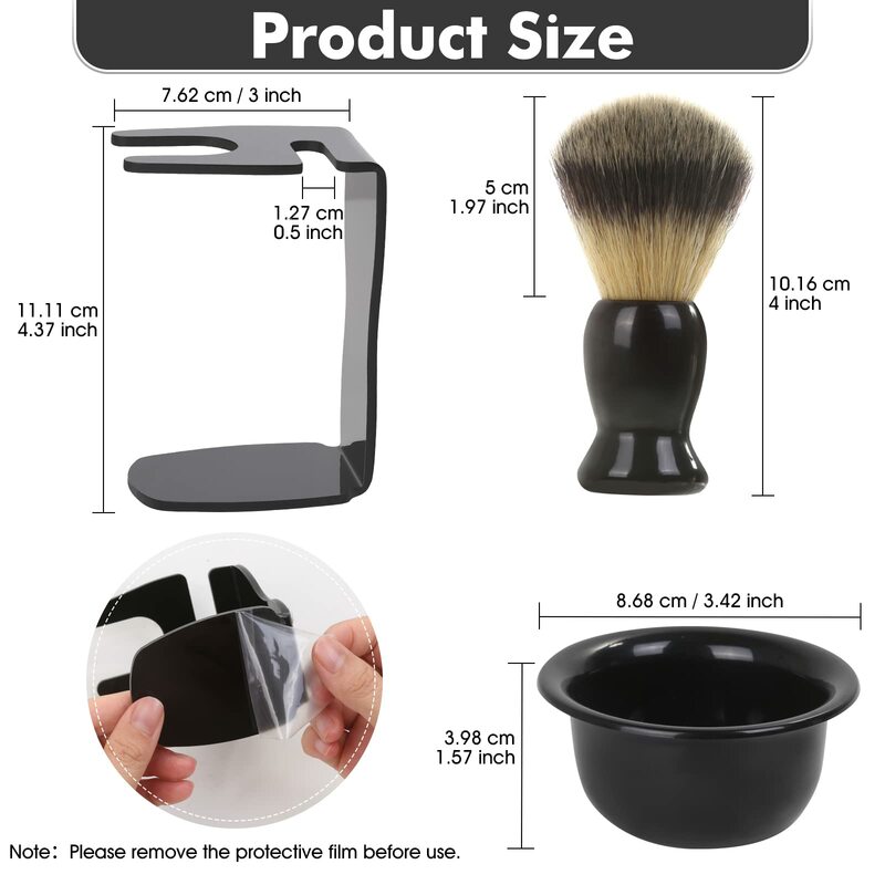 3 In 1 Mens Shaving Brush Bowl Set Stainless Steel Shaving Bowl Durable New Beauty Design Men Shaving Bowl Mug Brush Soap Dish