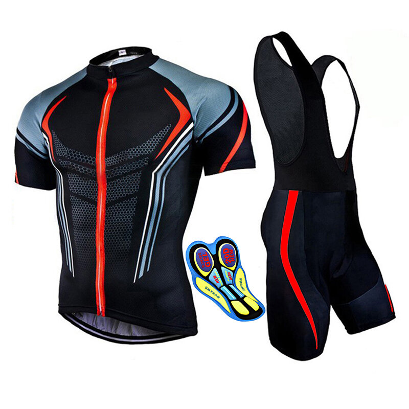 Jersey ciclismo para homens, shorts de bicicleta, roupas de mountain bike, camisas pretas, calças de verão, 2023
