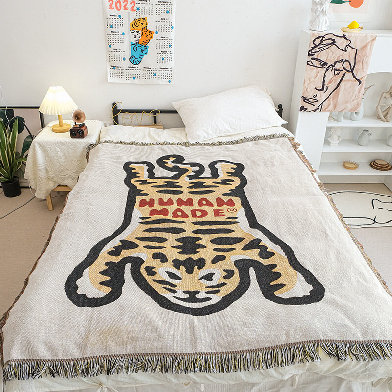 Cartoon HUMAN MADEs koc kaczka zestaw wypoczynkowy okładka ręcznik bawełna wypoczynek japoński rzut koc na łóżko dekoracja pokoju