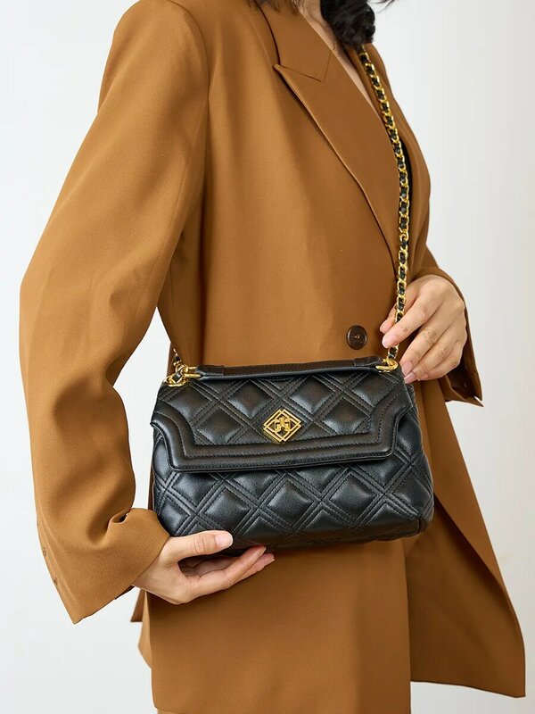 Damen tasche, kleine duftende Lingge-Handtasche, 2024 trend iger Stil, modische und vielseitige Textur, Cross body Shoulde mit Lingge-Kette