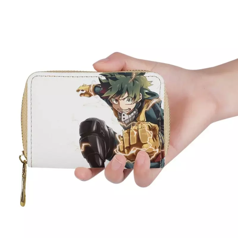 Anime My Hero Academia Print Leather Name Card Credit Holder Wallet Business Card Package Case Lady Bag Paquete De Tarjetas