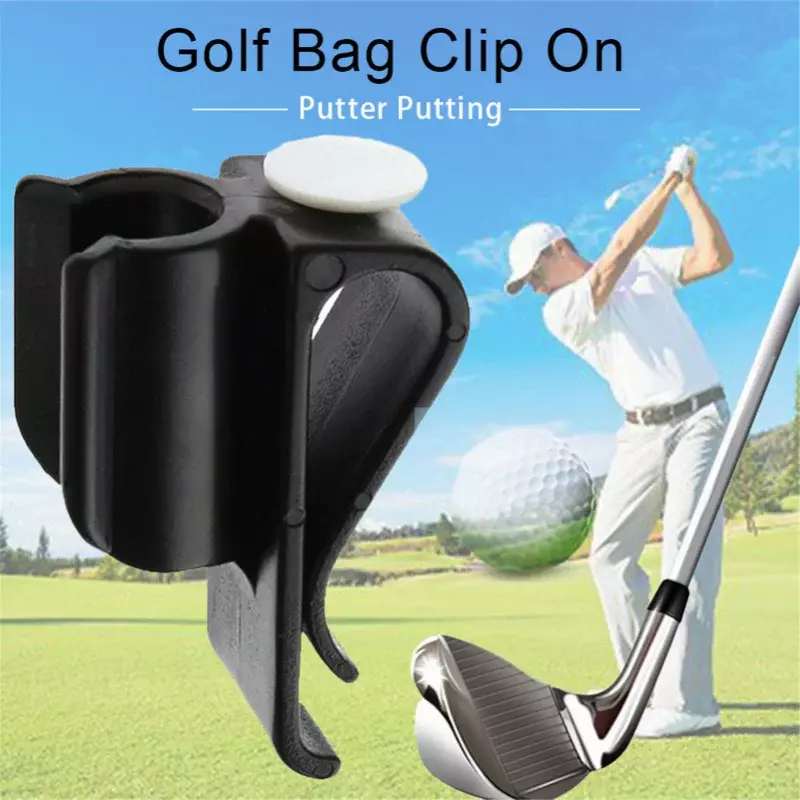 Golf Putter Holder Golf Bag Clipe Fixo Clubes de Golfe Buckle Ball Training Aids Acessórios de Golfe Outdoor Sports Game Swing Trainer
