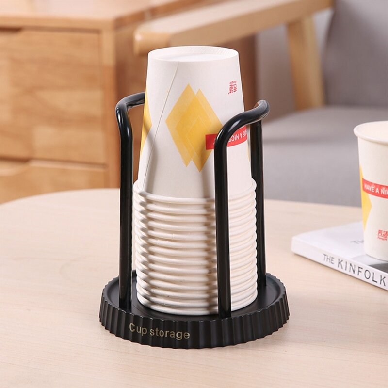 ที่วางถ้วยกระดาษสำหรับห้องครัวอุปกรณ์เก็บถ้วยแบบอเนกประสงค์ตั้งโต๊ะชั้นเก็บถ้วยแก้วกาแฟมีหูจับบ้าน