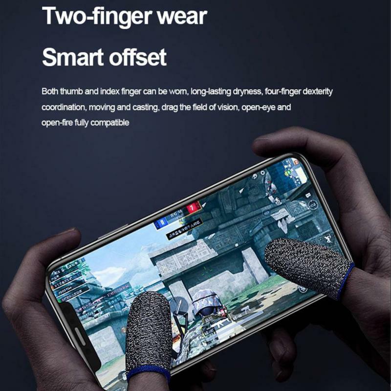 Gaming Fingertips Cover 1 Pair Finger cots Breathable Thumb Luminous Anti-slip Touch Screen Finger Gloves for PUBG Mobile Game