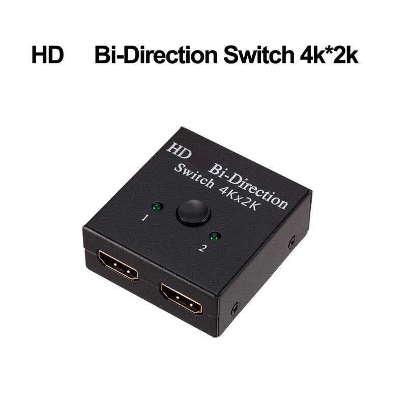 Двунаправленный сплиттер-переключатель, совместимый с HDMI, 4K, 2 порта, 1x2/2x1, поддерживает Ultra HD, 4K, 1080P, 3D, HDR, HDCP для PS4, Xbox, HDTV