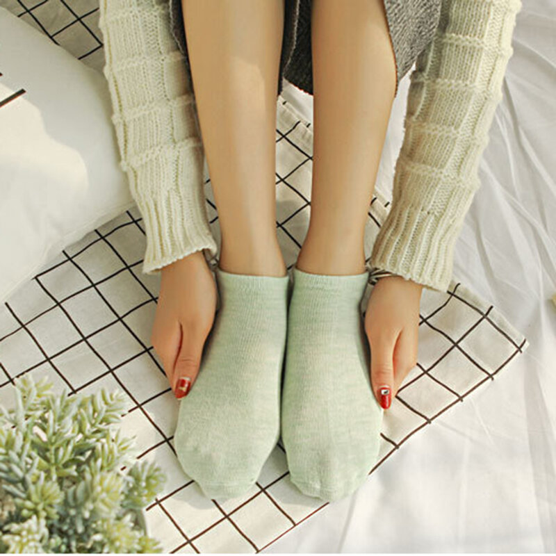Calcetines tobilleros de algodón para Mujer, calcetín invisible, transpirable, 3 pares