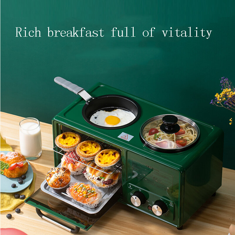 Mini máquina de café da manhã antiaderente, pequeno forno elétrico, frito e cozido no vapor, quatro em um, novo tipo