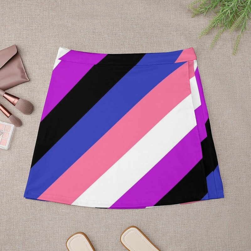Genderfluid Pride Flag paski Mini spódnica ubrania dla kobiet spódnica damska