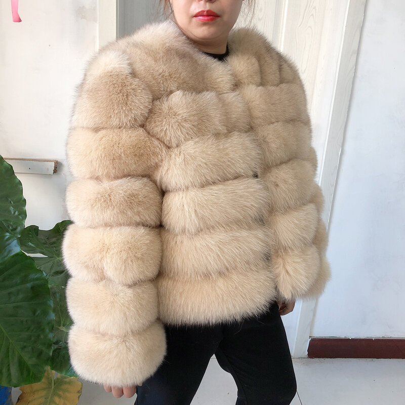 Women's winter coats real fox fur coat long sleeves fur coats for women natural fox fur real raccoon Jacket luxury free shipping